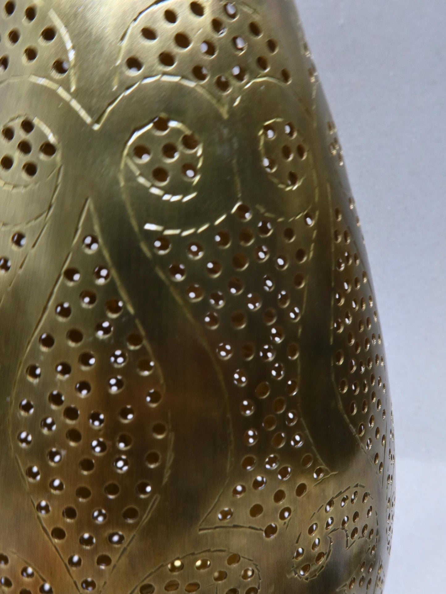 Unlacquered Brass Pierced Table Lamp Unique Design- Floor Lamp, Moroccan Lightingunique Moroccan Decor Light