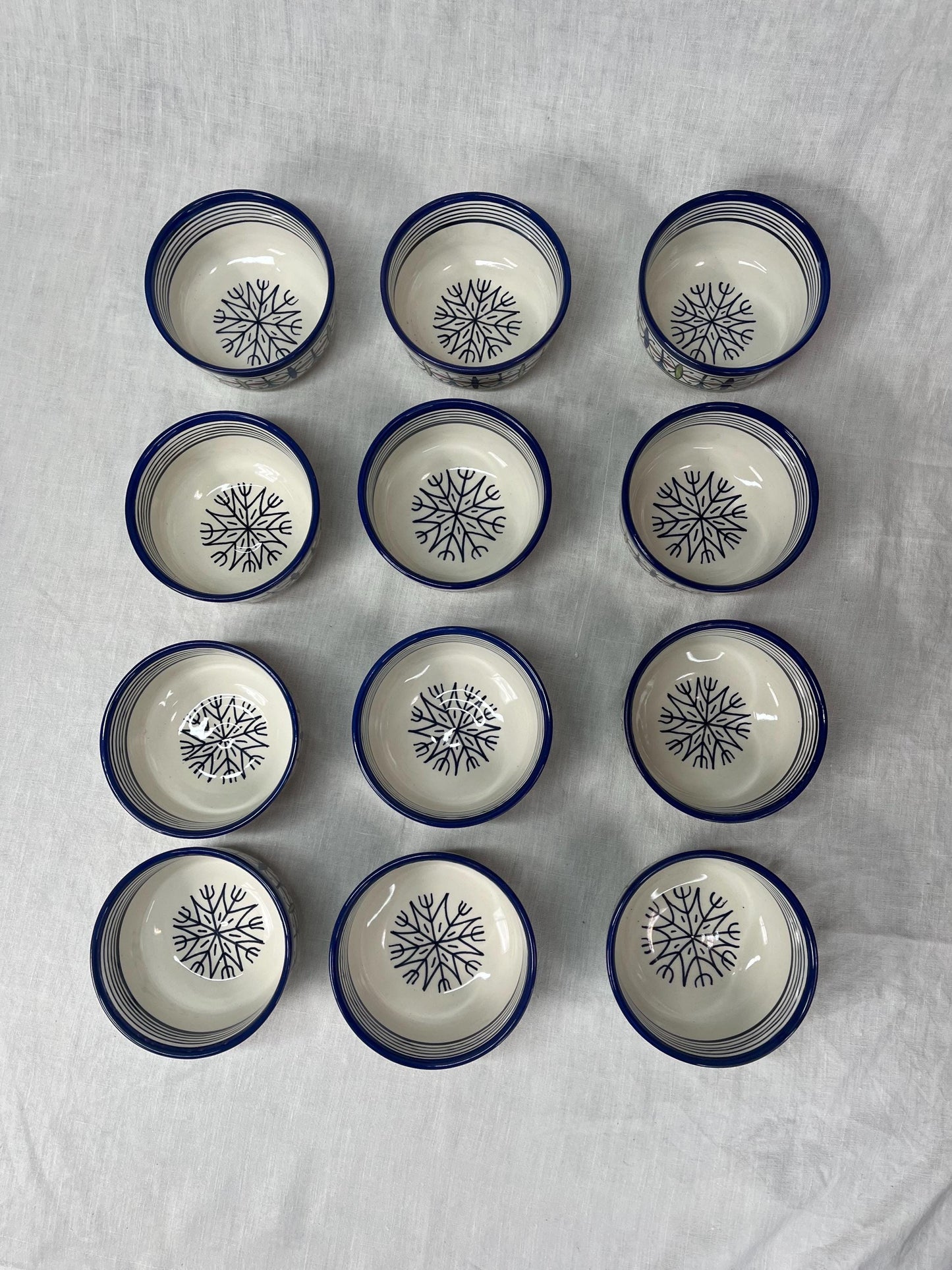 Beautiful Soup Bowl Made of Moroccan Ceramic Fes, White Clay, 13 Cm (Handmade)