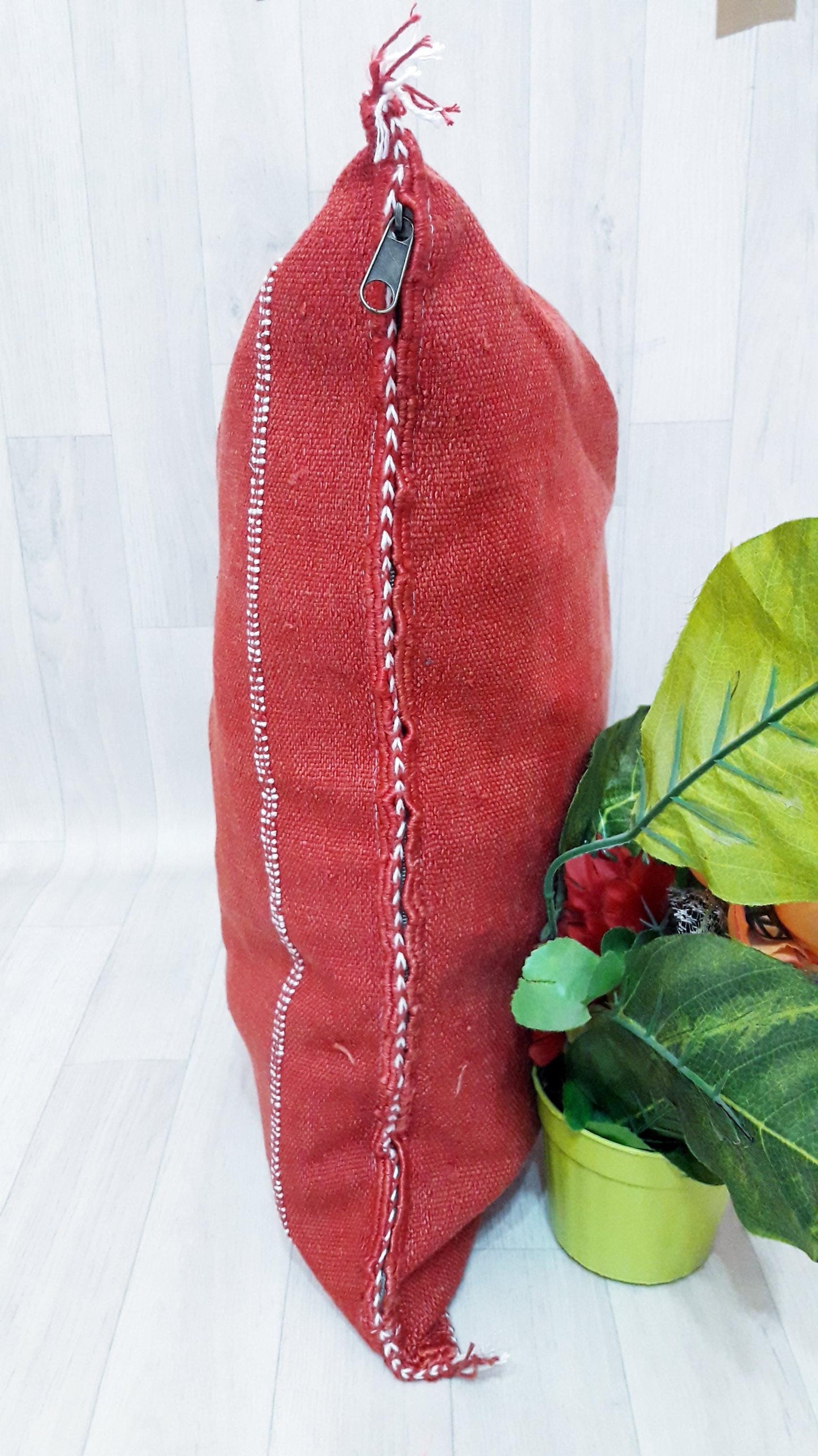 Red/Orange Cactus Silk Pillow Cover, Moroccan Sabra Cushion Cover , Boho Cushion, Sabra Cactus Silk Cushion,Home Decor
