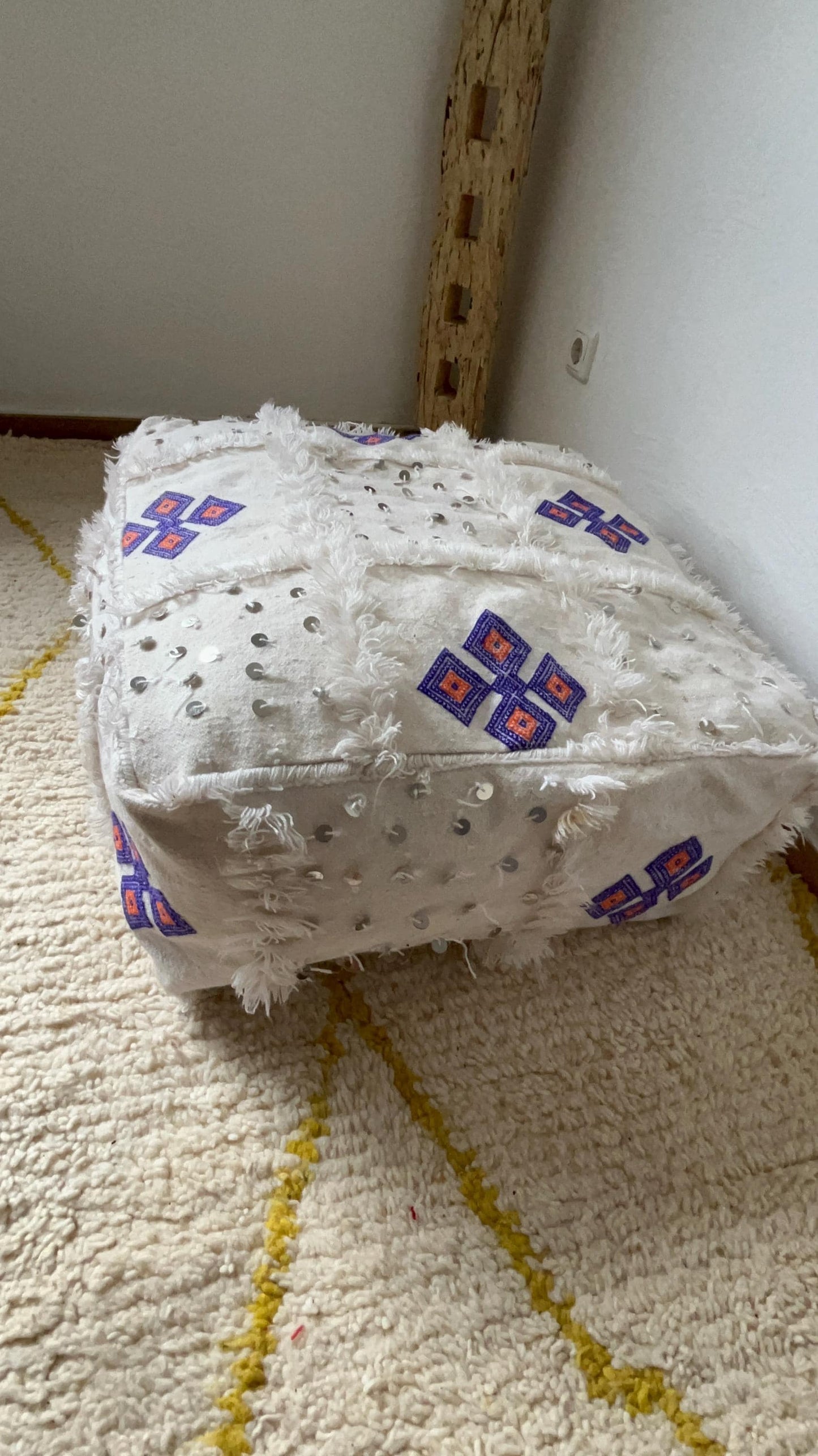 Berber Cushion Cover - Ottoman Pouf - Square Pouf - Ottoman Cushion Cover - Ottoman Pouf - Moroccan Decor - Vintage Kilim
