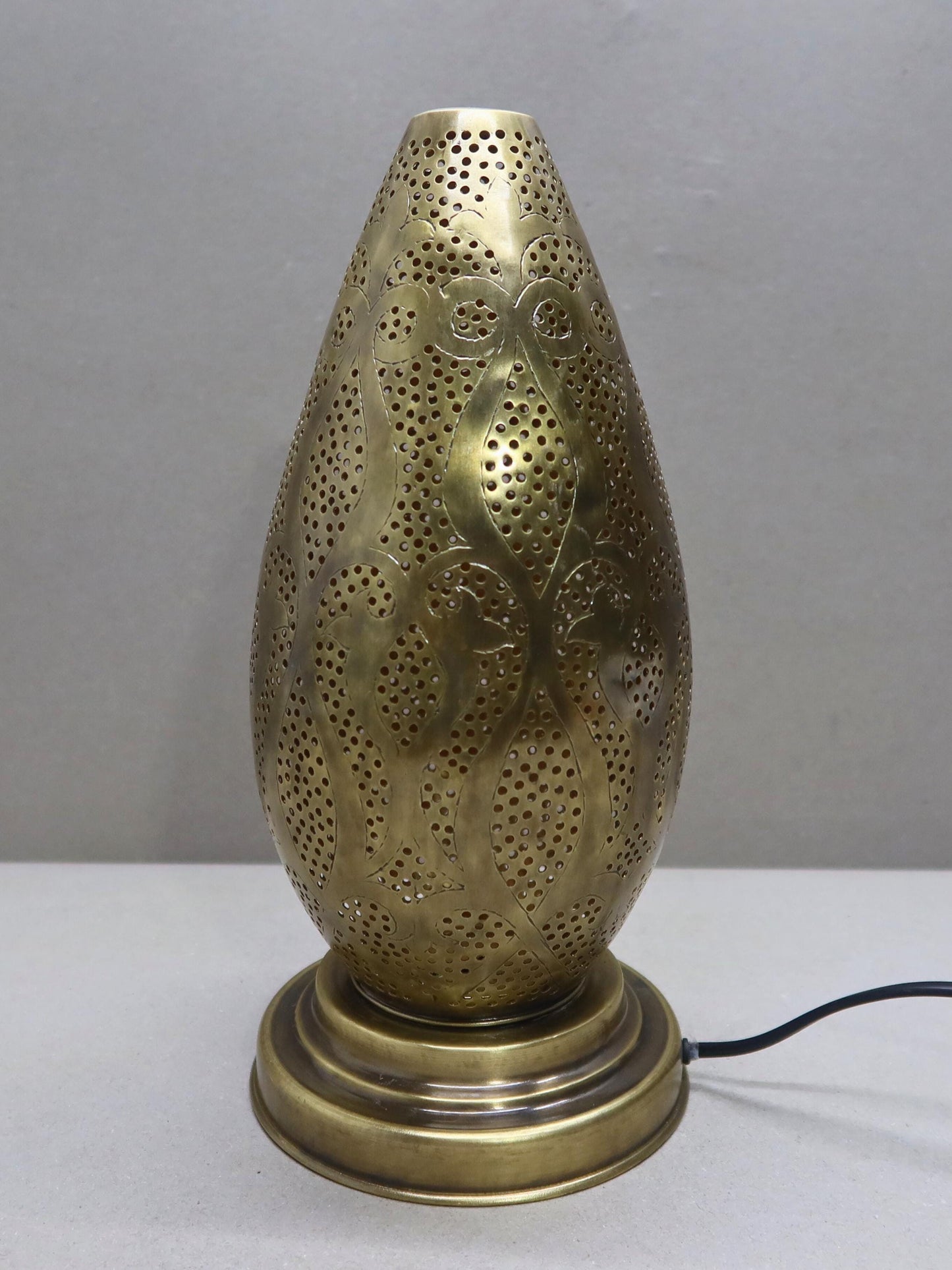 Unlacquered Brass Pierced Table Lamp Unique Design- Floor Lamp, Moroccan Lightingunique Moroccan Decor Light