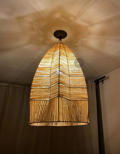 New Style Wave Chandelier, Raffia Pendant Light , Hanging Lamp Shade in Raffia