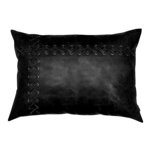 Square Leather Pillow Cover, Decorative Black Leather Pillow Case, Black Leather Cushion , Sofa & Bed Black Cushion, Throw Pillow Cover.