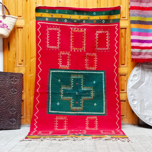 Vintage Akhnif Rug 7×3 Ft. Moroccan Akhnif Rug, Handmade Wool Rug, Antique Kilim, Berber Kilim