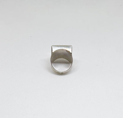 Vintage Berber Sterling Silver Ring, Handmade Tuareg Ring Silver Sterling with Sahara Ebony Wood, Moroccan Jewelry, Gift for Him Size 11 US