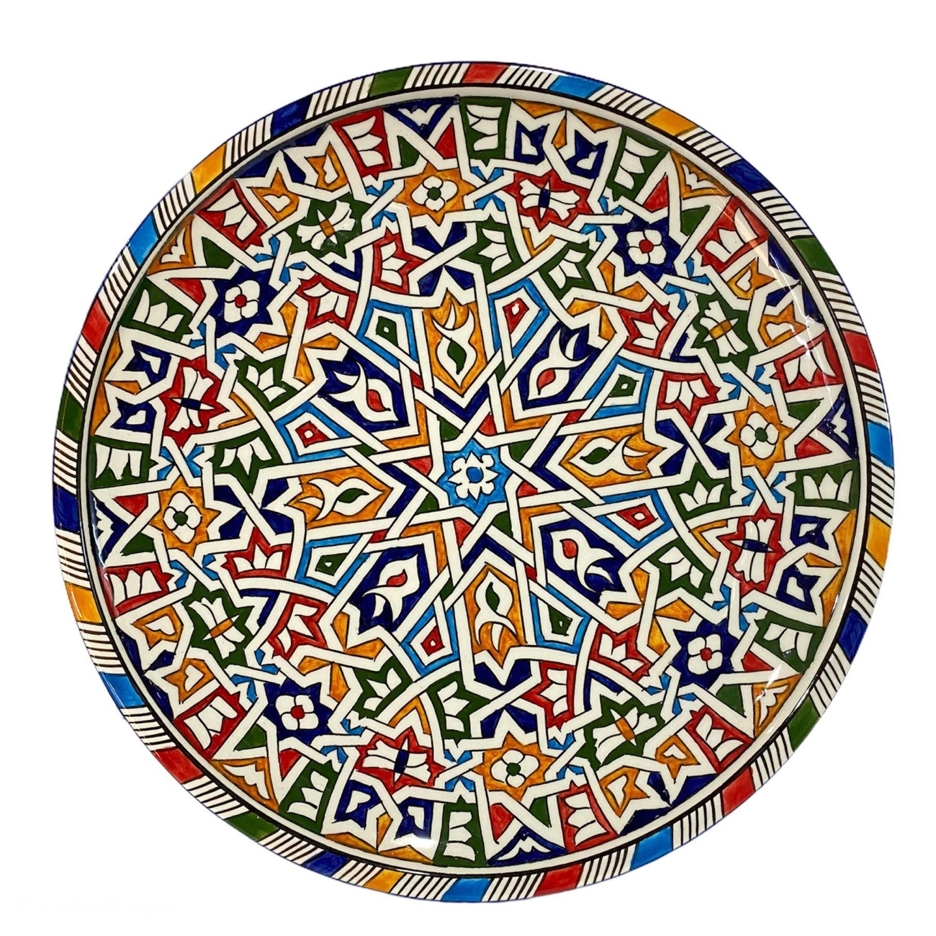 Handmade Moroccan Pottery Pie Dish. Flat Dish/ Cake Dish/Flat Dish.
