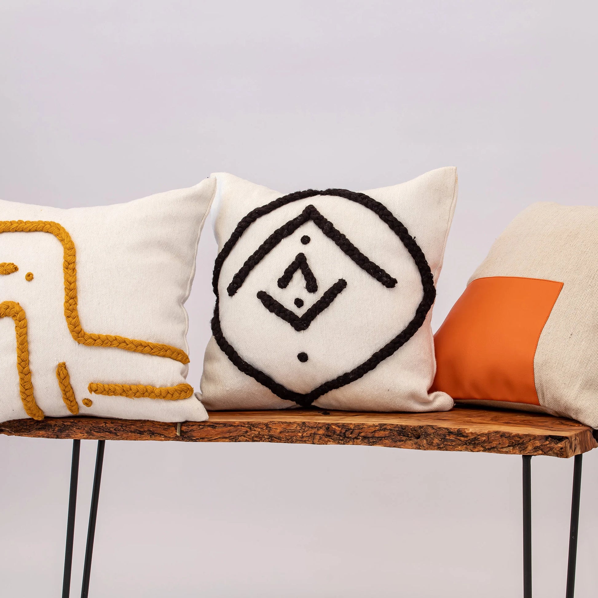 White and Black Moroccan Decorative Pillow - Handmade Pillow -Livingroom Pillow - Bedroom Pillow - Custom Pillow