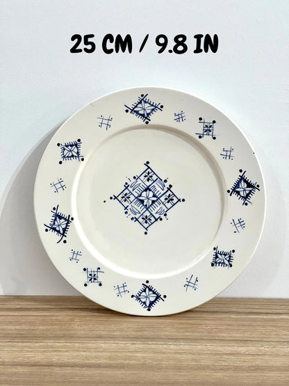 Set of 2 Handmade and Hand-Painted Moroccan Ceramic Plate - Moroccan Serving Platter - Kitchen Serving Platter - Handmade Pottery Dish Set