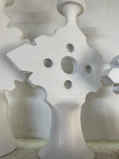 PROMOTION Set of 3 Moroccan Stucco Candles White