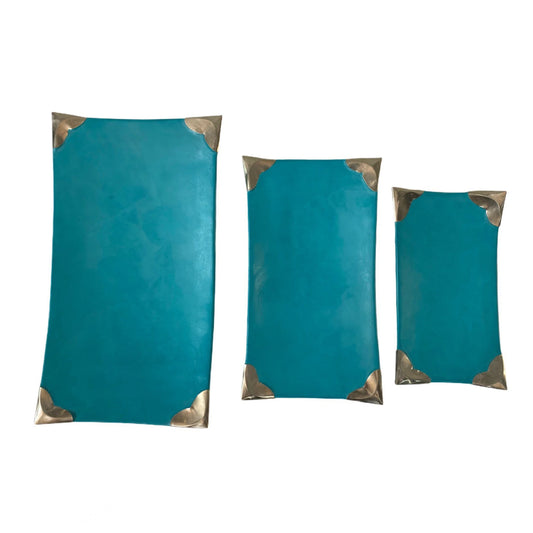 Set of 3 Tadlakt Pottery Tray, Handmade/ Rectangular Tray/ Plain Color Tray/
