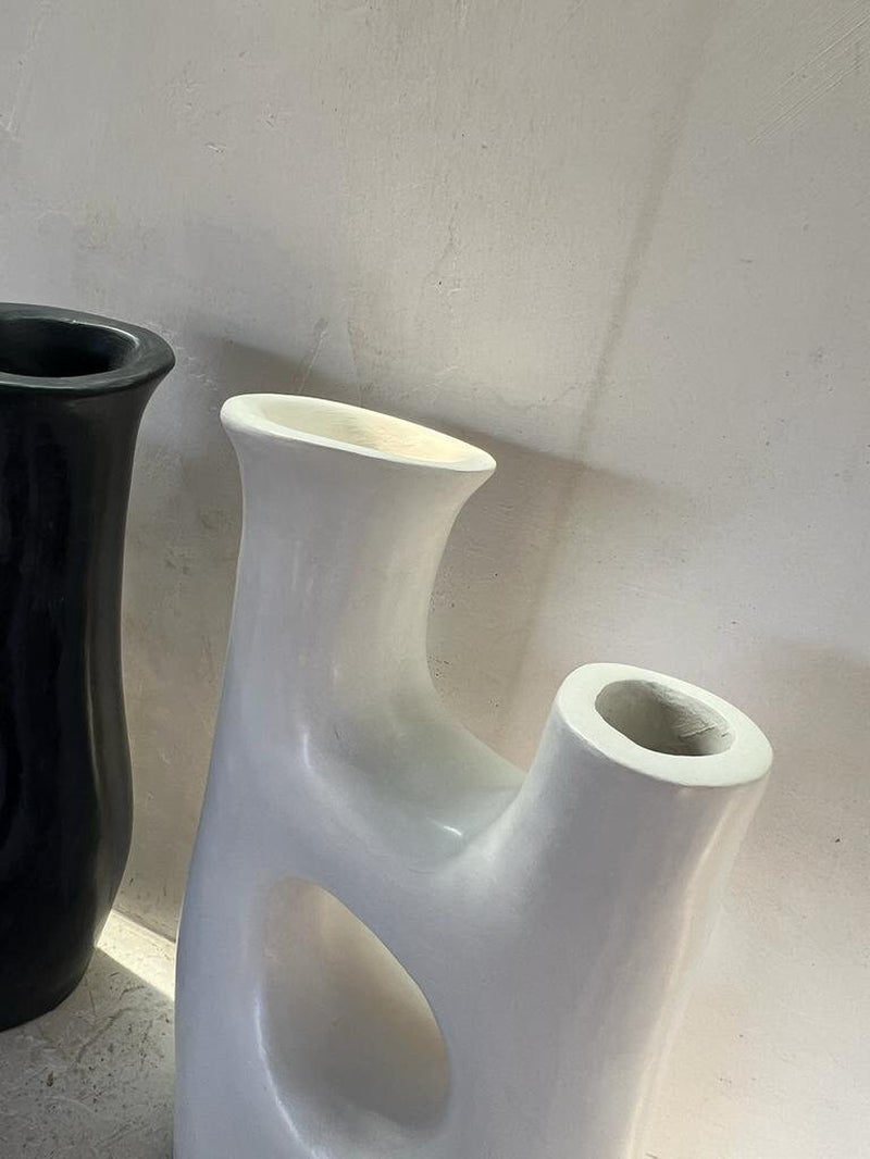 Terracotta Deco, Stucco Pottery Decoration, Natural Deco Black&White