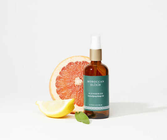 SLENDERIZE Detoxifying Body Oil Argan Oil with Organic Sage, Basil, Lemon and White Grapefruit