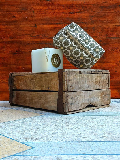 Unique Handmade Makeup Bag with Moroccan Zellij Patterns, Travel Cosmetic Pouch, Unique Toiletry Organizer, Gift for Her, Bride Toiletry Bag
