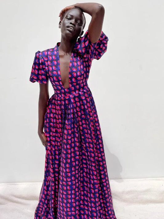 Alexia’S Dress - Blue & Pink