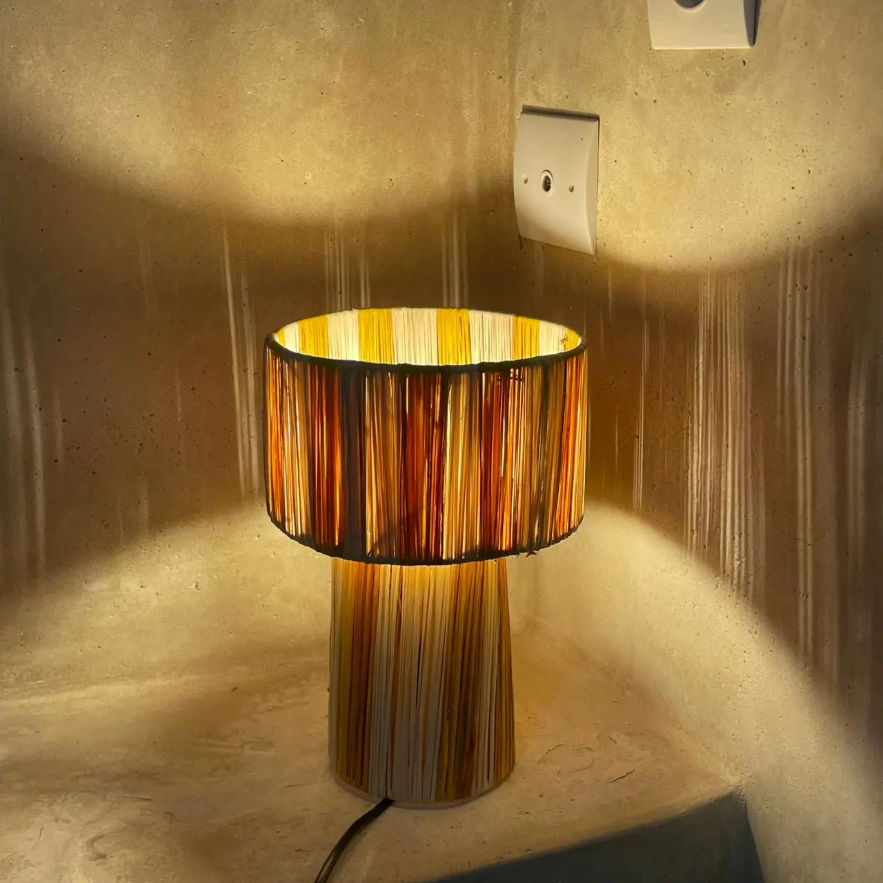 Raffia Lamp, Raffia Pendant Light , Hanging Lamp Shade in Raffia