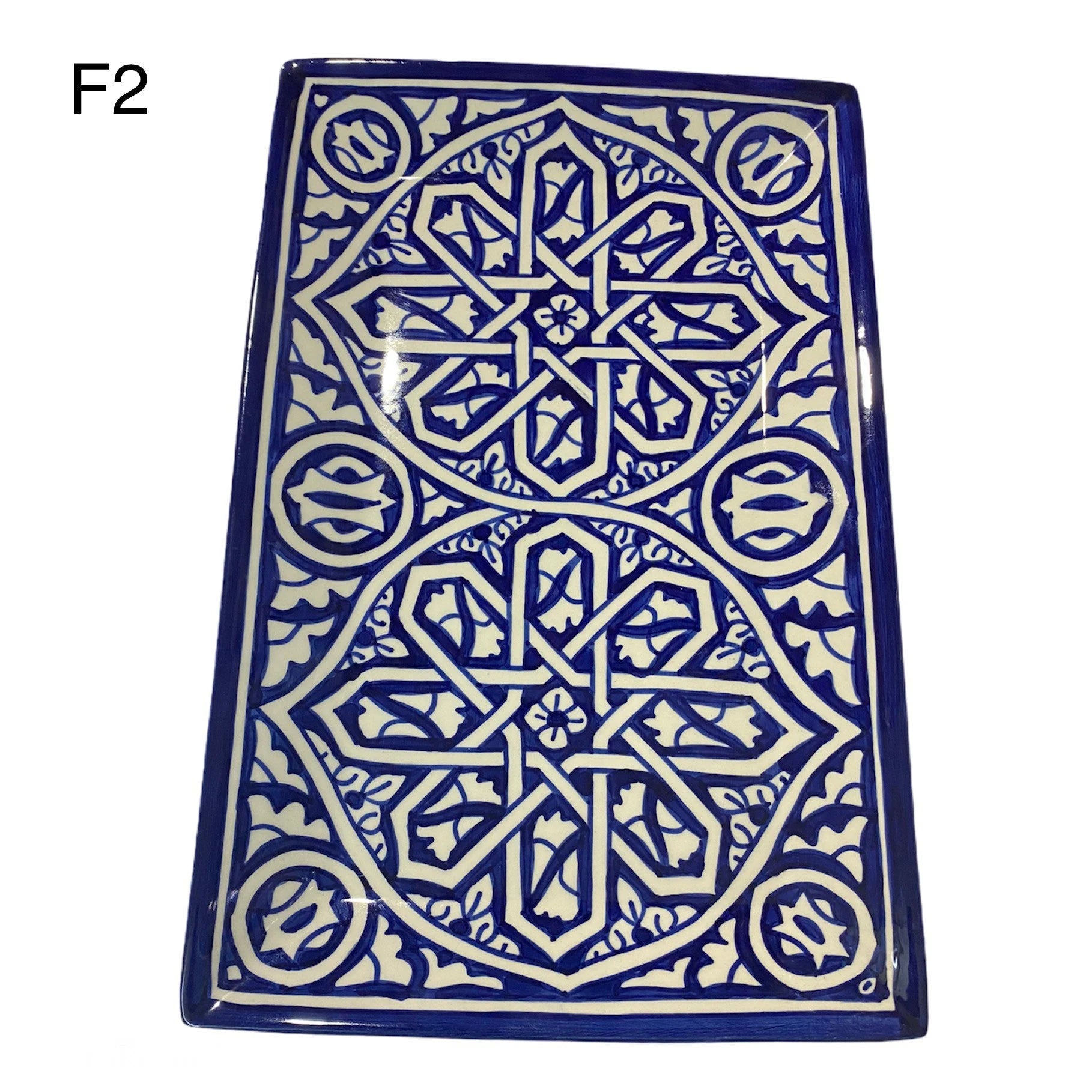 Handmade Ceramic Cake Dish from Fes (Morocco)/ Rectangular Tray / Rectangular Tray.