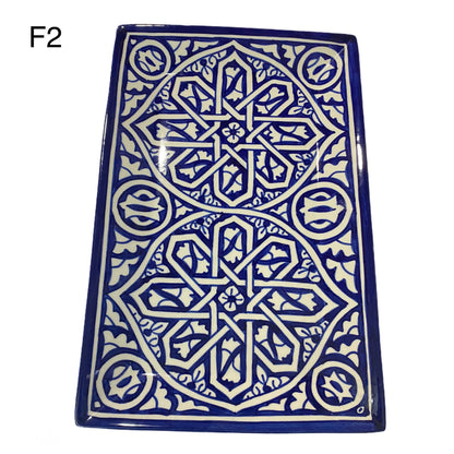Handmade Ceramic Cake Dish from Fes (Morocco)/ Rectangular Tray / Rectangular Tray.