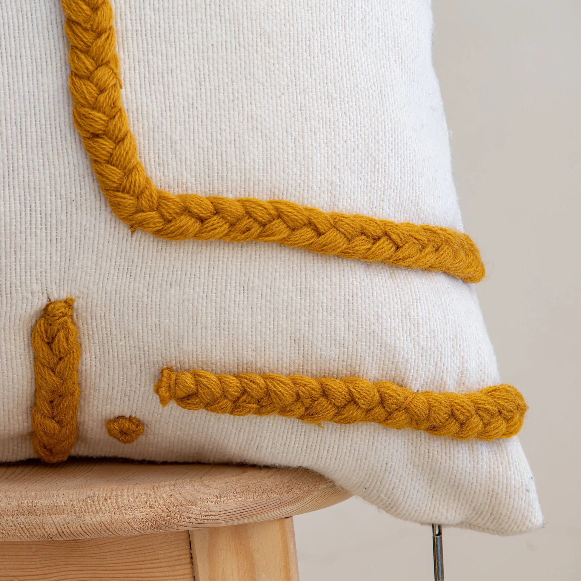 White and Moutarde Pillow - Handmade Pillow - Moroccan Pillow-Livingroom Pillow - Bedroom Pillow - Custom Pillow