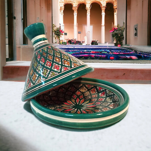 Handcrafted Ceramic Tagine Moroccan Elegance for Stylish Dining Vibrant Glazed Tagine Green Tagine