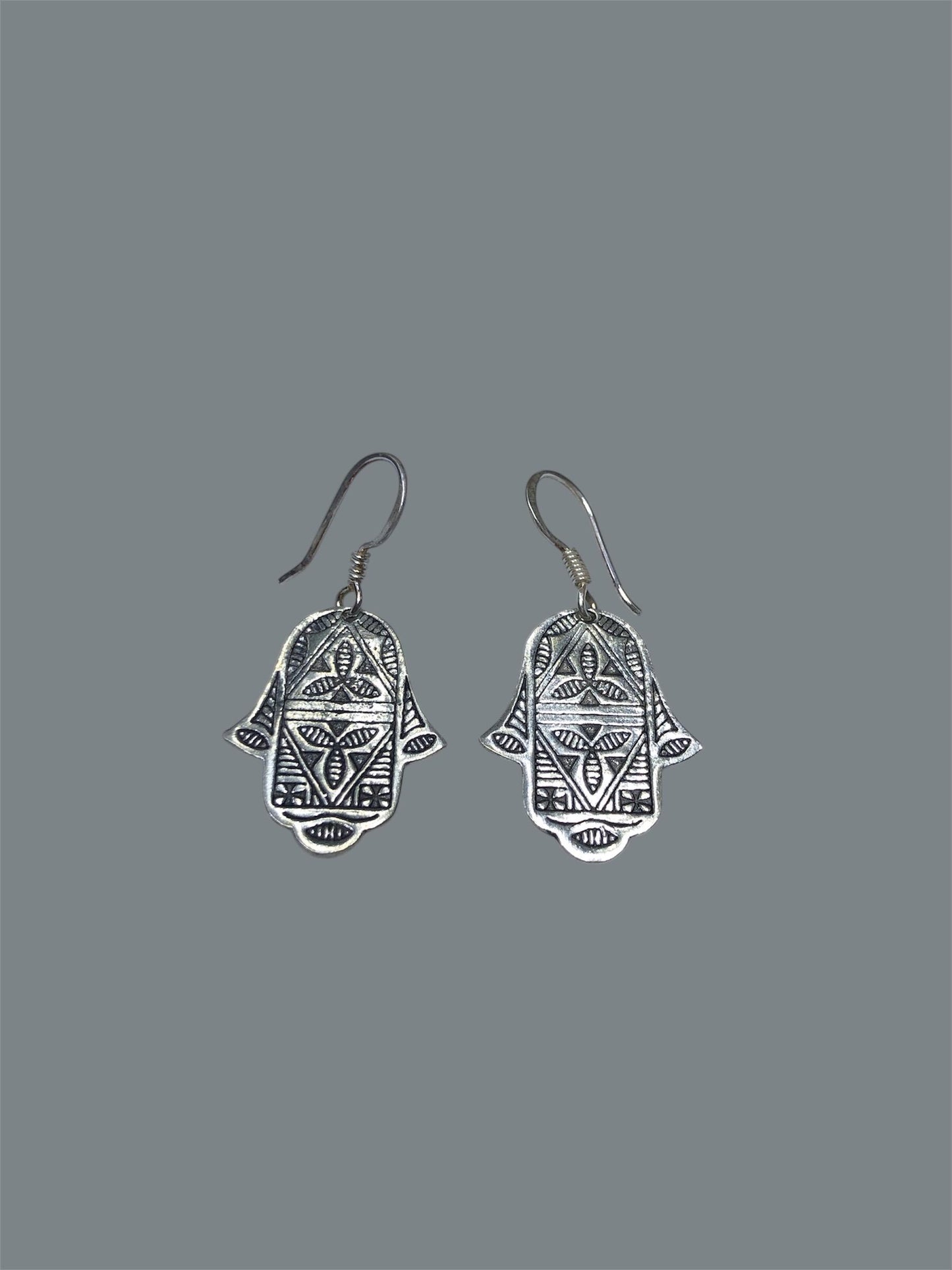 Tuareg Ring, Vintage Jewelry, Silver Earrings, Handmade Jewelry, Tuareg Earrings, Hand of Fatima