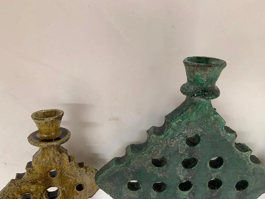 Bohemian Tamegroute Candle Holders