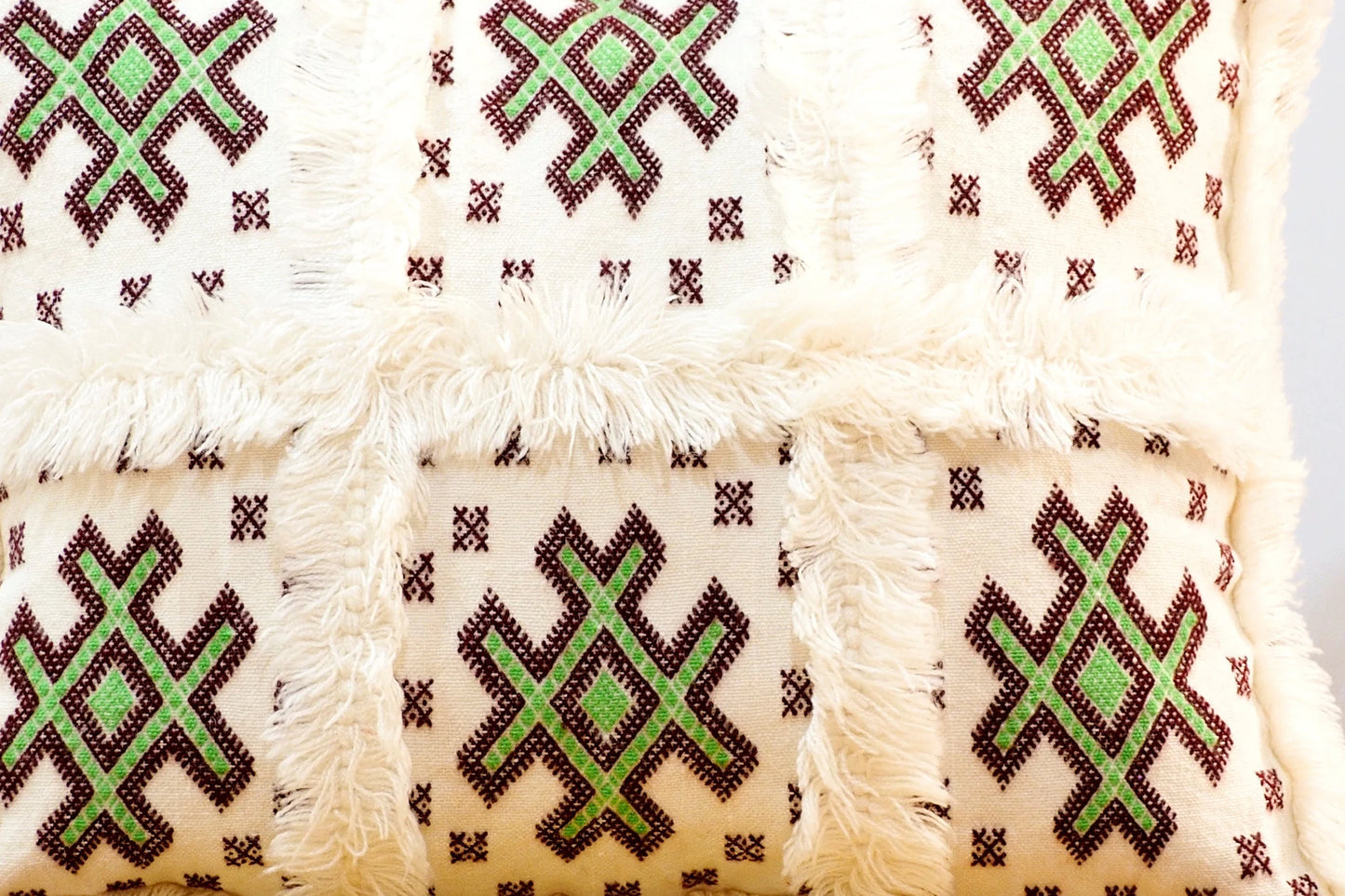 Handmade Moroccan Wedding Blanket Pillow Cover Handira Blanket Cushion Cover Wool Pillow Cover with Sequins