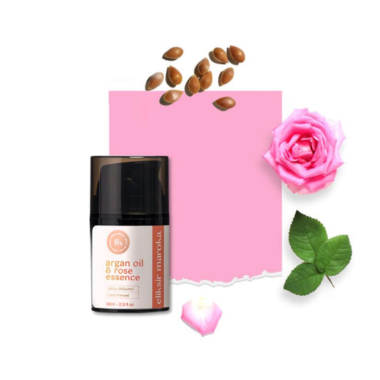 Scented Argan Oil Rose Essence - Hydrating Moroccan Oil for Skin, Hair & Nails - Vegan, Cruelty-Free, Natural Beauty - Eliksir Maroka