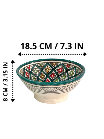 Moroccan Handmade Ceramic Salad Bowl, Handmade Pottery Bowl, Handpainted Moroccan Artisanal Bowl, Unique Decorative Bowl, Housewarming Gift