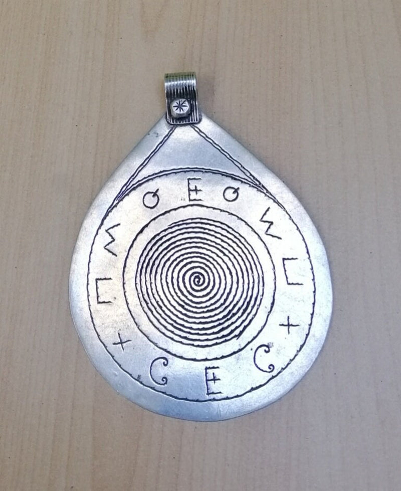 Berber Sterling Silver Pendant, Amazigh, Tifinagh