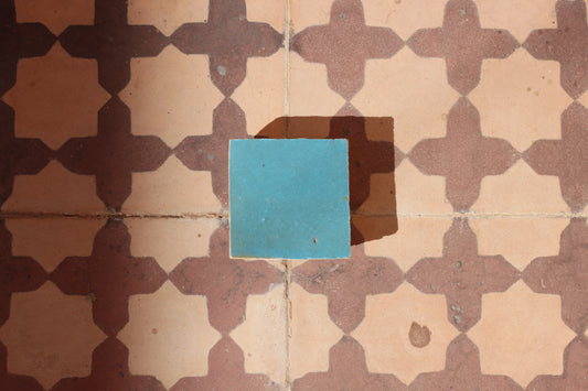 1 Square Foot Turquoise Zellige Tile Moroccan Tile Handmade Square Blue Fireplace Teal Backsplash Tiles Bathroom Zellij Blue Zellige Marocco