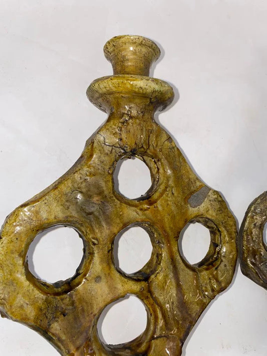 Yellow Terracotta Candle Holders