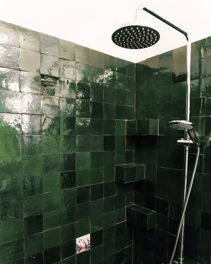 1 Square Foot Zellige Tile Dark Green Tiles Moroccan Tile Square Handmade Rustic Tiles Fireplace Tile Backsplash Zellij Green Mosaic Tile