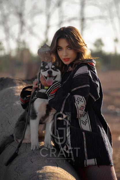 Moroccan Striped Coat Cardigan, Sweater Coat, Hoodie Coat from Fleece, Handmade Wooltrendy Clothing, Women and Men, Valentines Day