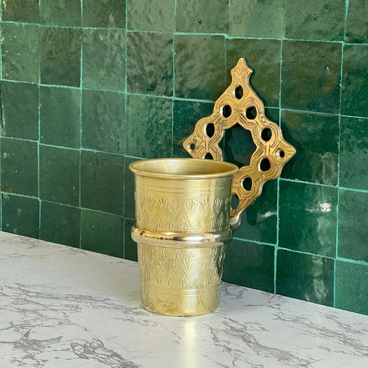 Wall Mounted Toothbrush Holder, Toothpaste Holder, Brass Tumbler, Cup Holder, Bathroom Accessories, Brush Holder