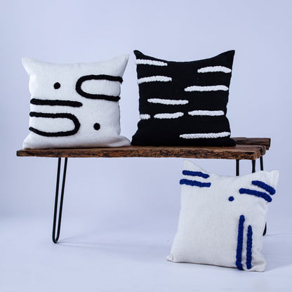 White and Blue Moroccan Decorative Pillow - Handmade Pillow -Livingroom Pillow - Bedroom Pillow - Custom Pillow