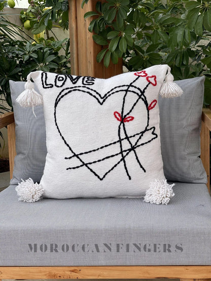 Geometric Pillow Covers 18X18 – Set of 2 Modern Handwoven Cushions, Recycled Cotton, Handmade in Morocco