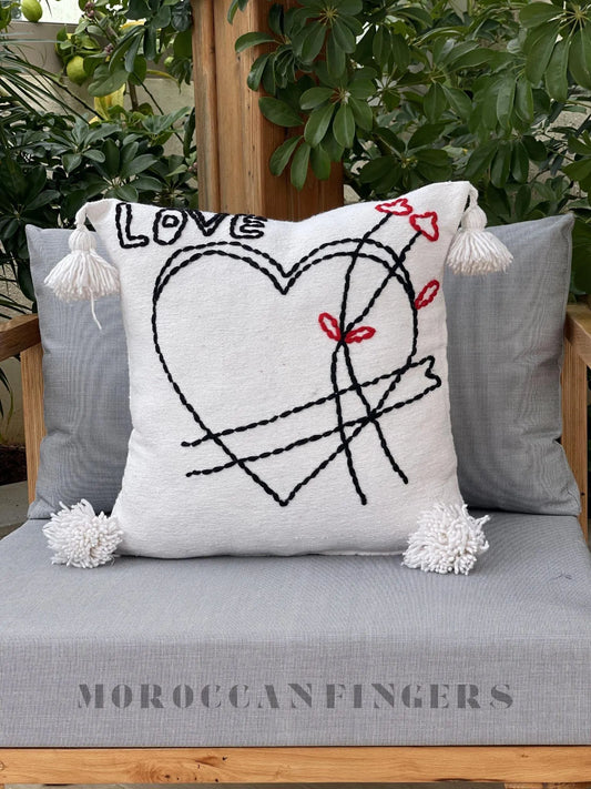 Geometric Pillow Covers 18X18 – Set of 2 Modern Handwoven Cushions, Recycled Cotton, Handmade in Morocco