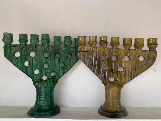 Natural Candle Holder, Pottery Candle Holder