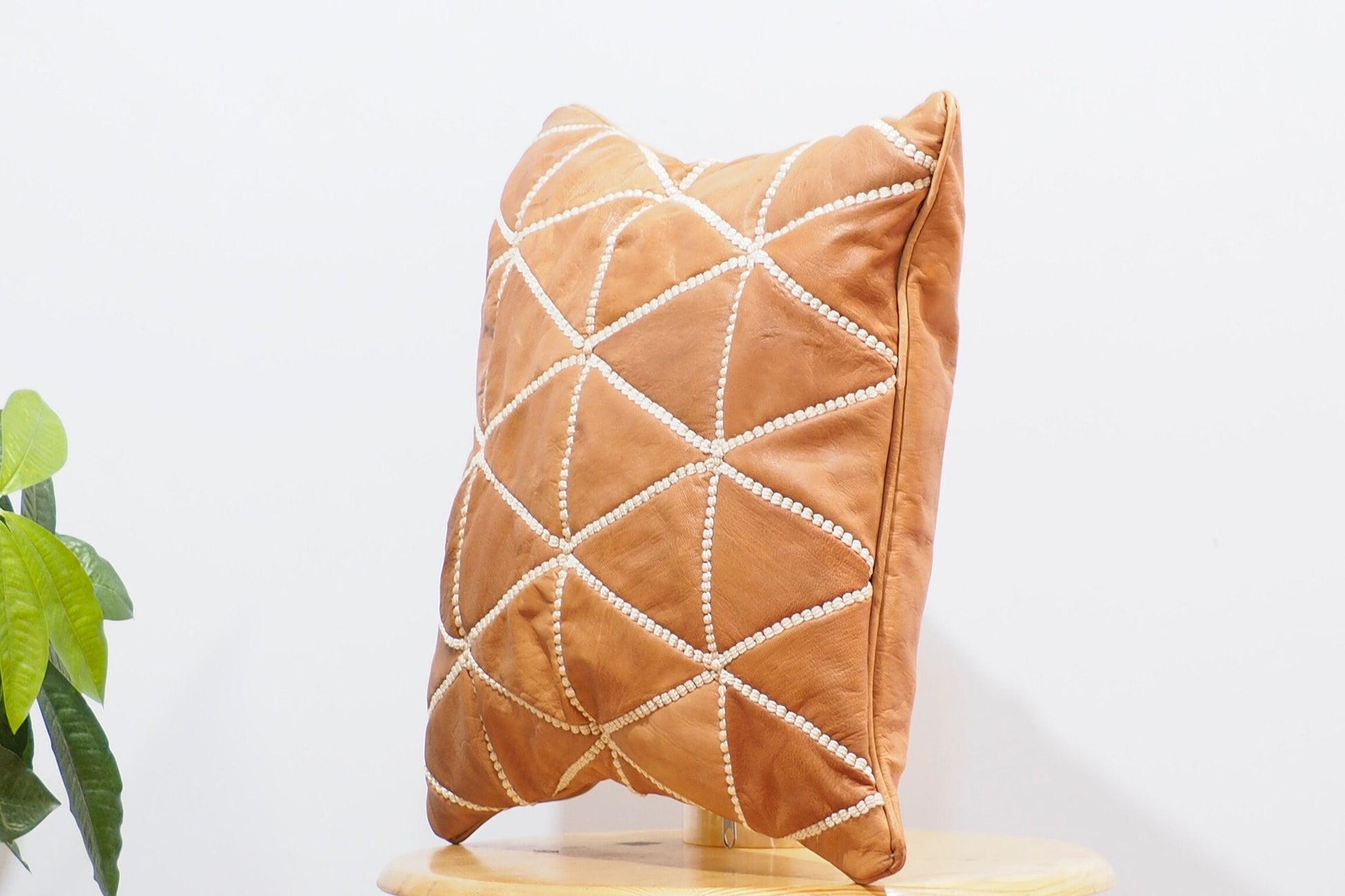 Leather Cushion | Accent Pillow Couch | Leather Pillow Cover with Embroidery Cover High Quality Satisfaction Guaranteed.