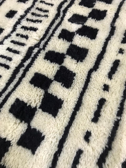 Moroccan Wool, Beni Ourain Rug, Checkered Rug, Handmade Rug, Berber Rug, Moroccan Design Rug, Berber Moroccan ,Soft Rug,Shag Rug