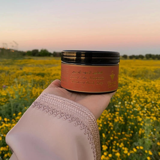 Moroccan Black Soap with Orange Blossom Perfume - Natural Organic for Face & Body, Hamam Spa Ritual, Bride Beauty Treatment