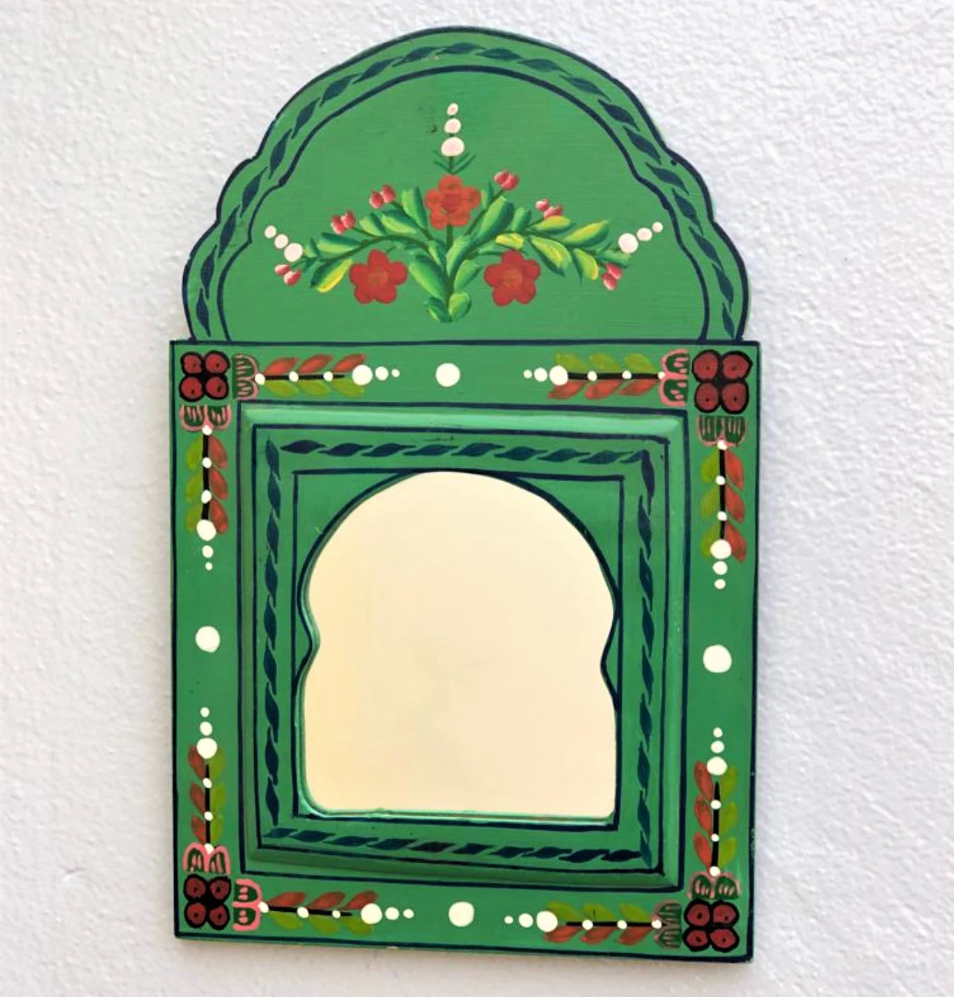 Hand-Painted Moroccan Mirror with Ornate Design | Unique Wall Mirror for Home Décor | Vintage Moroccan Mirror | Bohemian Accent Mirror