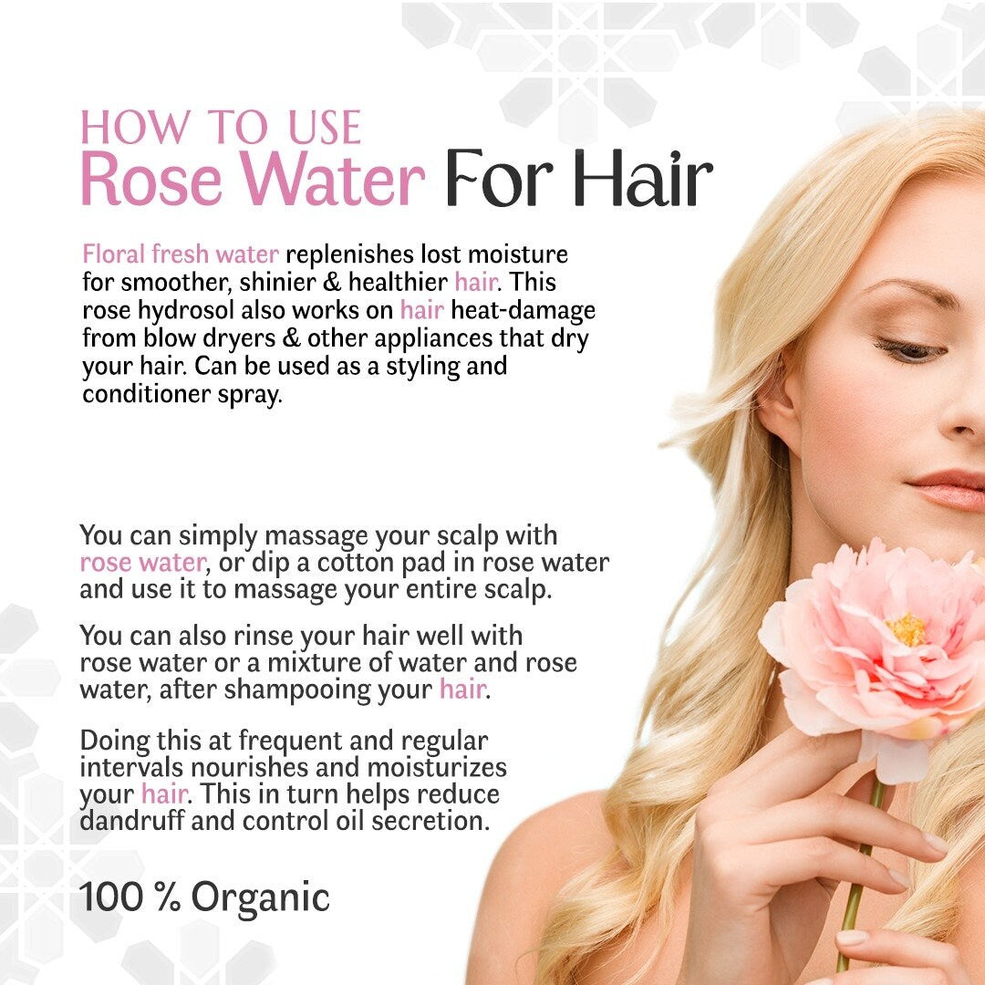 Moroccan Pure Rose Water - 100% Natural - Jardin De Roses - Floral Spiritual Rose Water 100Ml
