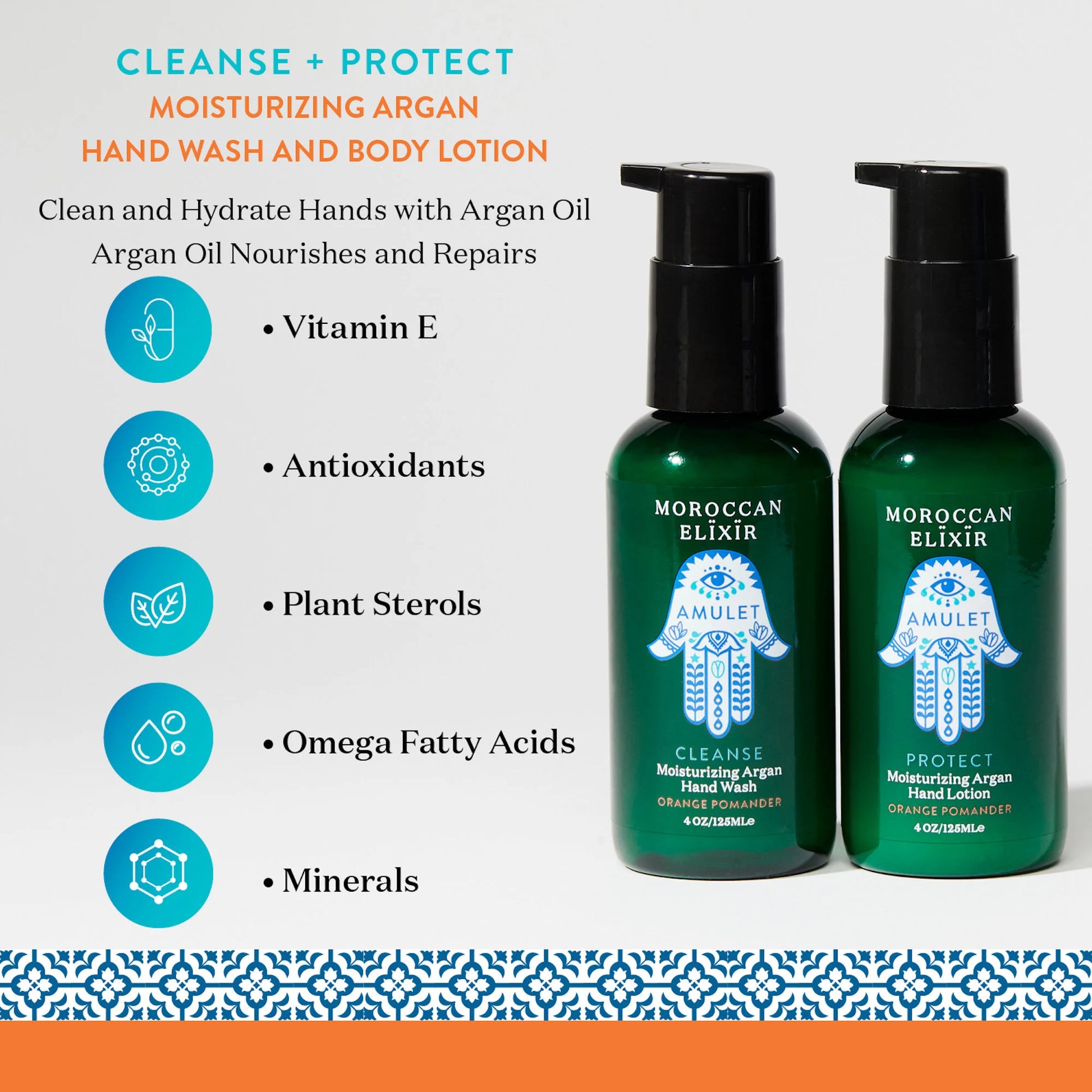 CLEANSE + PROTECT Moisturizing Argan Hand Wash and Lotion (Set of 2)
