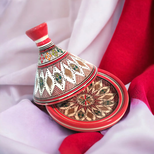 Handcrafted Ceramic Tagine Moroccan Elegance for Stylish Dining Vibrant Glazed Tagine Red Tagine
