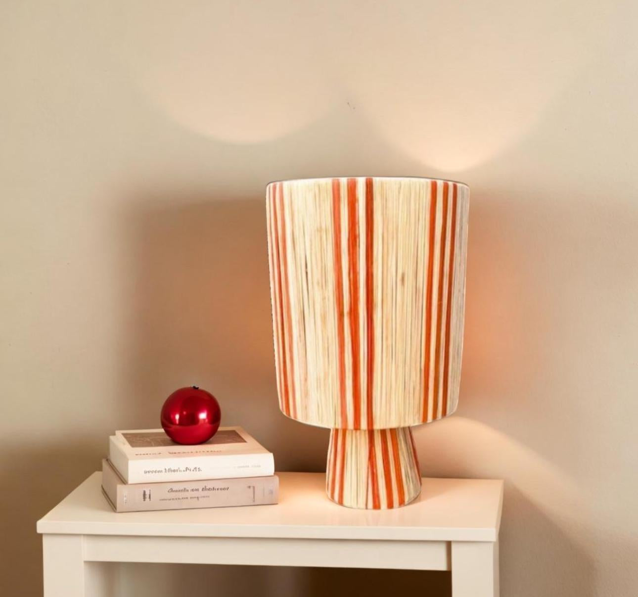 LAMP Raffia Natural Raffia Lamp, Raffia Lampshade, TABLE LAMPSHADES Moroccan Handmade in Rattan