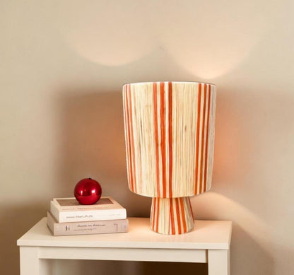 LAMP Raffia Natural Raffia Lamp, Raffia Lampshade, TABLE LAMPSHADES Moroccan Handmade in Rattan
