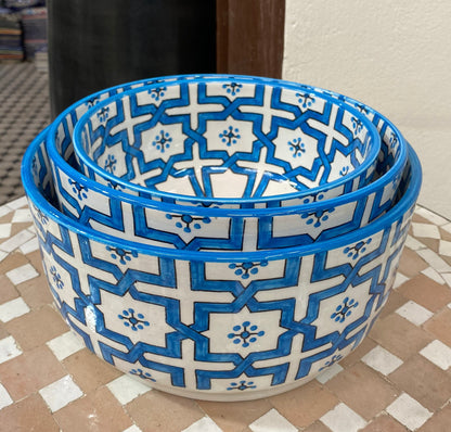 Fes Ceramic Salad Bowl, Handmade and Hand-Painted/ Salad Bowl.