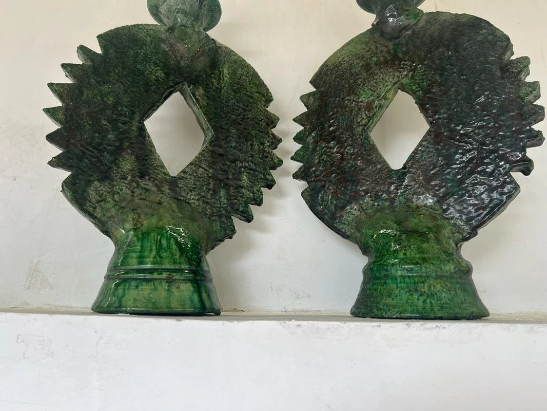 Candlestick Pottery Green Candlestick