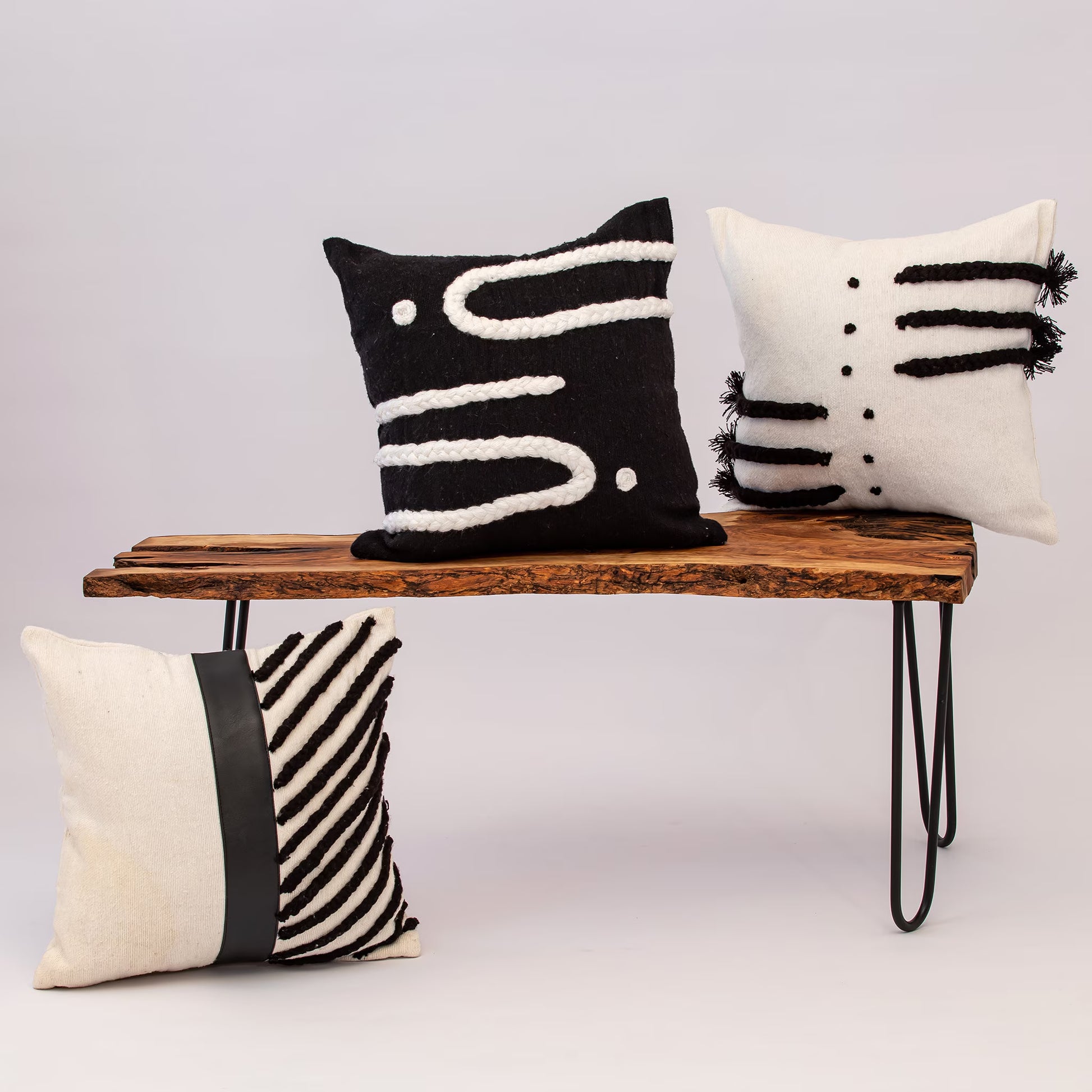 Black and White Pillow - Handmade Pillow - Moroccan Pillow-Livingroom Pillow - Bedroom Pillow - Custom Pillow